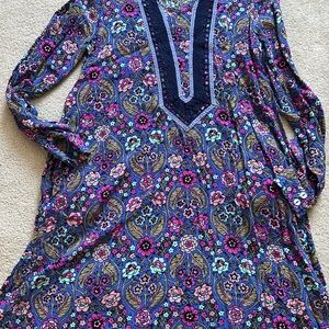 Matilda Jane Purple Pink Blue Floral Paisley Long-Sleeve Dress